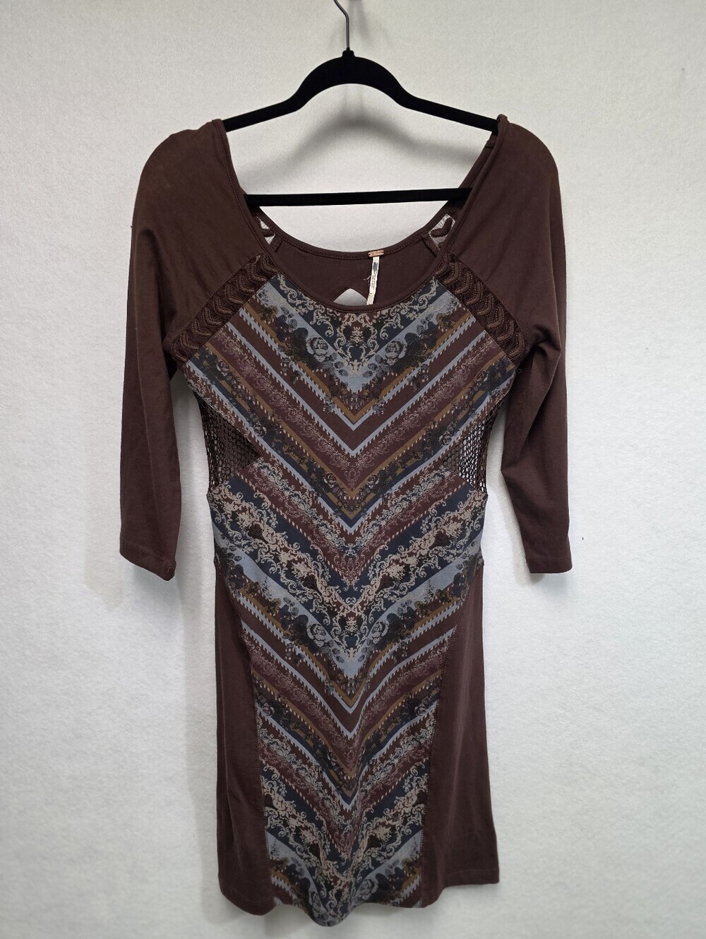 Free People Out Of Africa Color Raisin Combo Sz Medium Tapestry Print Cutouts - Picture 8 of 14
